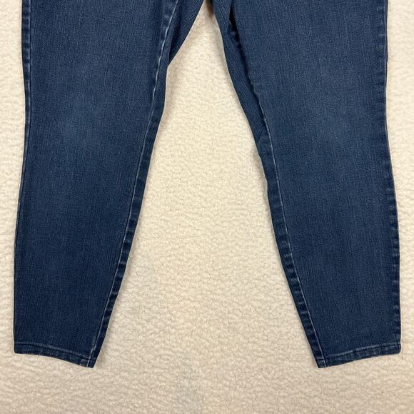 J Jill Womens Size 14 Premium Flex High Rise Denim Legging Deep Marine Wash Blue - Picture 3 of 10